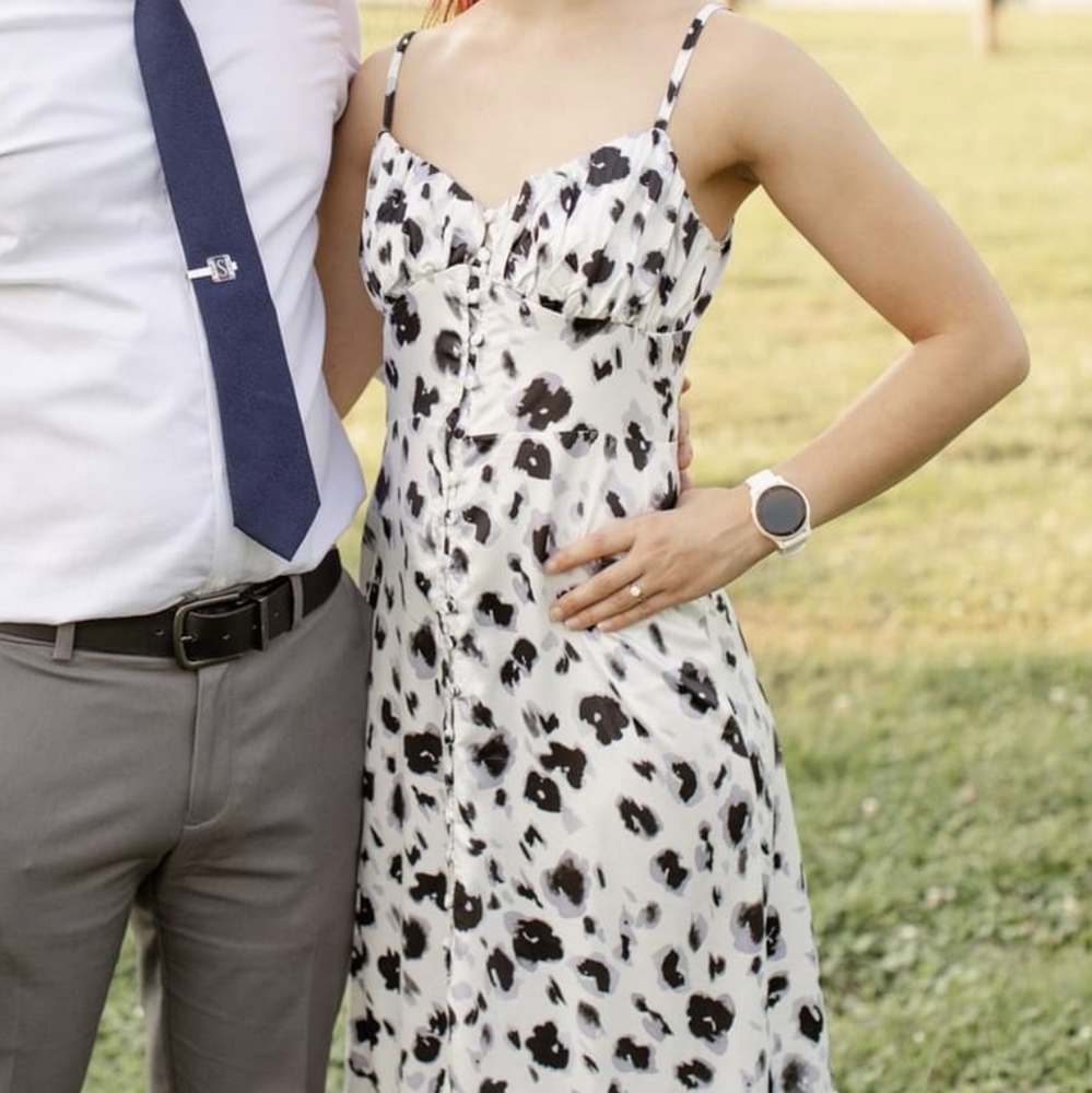 Zara Animal Print Midi Dress size xs